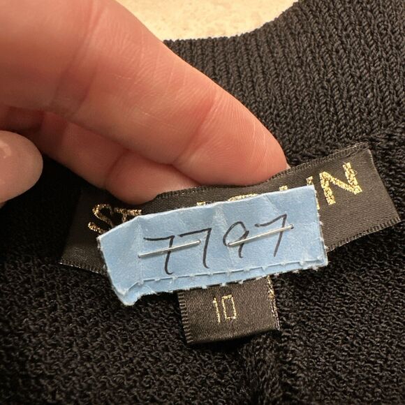 Vintage St John Basics Black Pocket Santana Knit Luxury High Rise Pants Size 10 - Picture 5 of 9